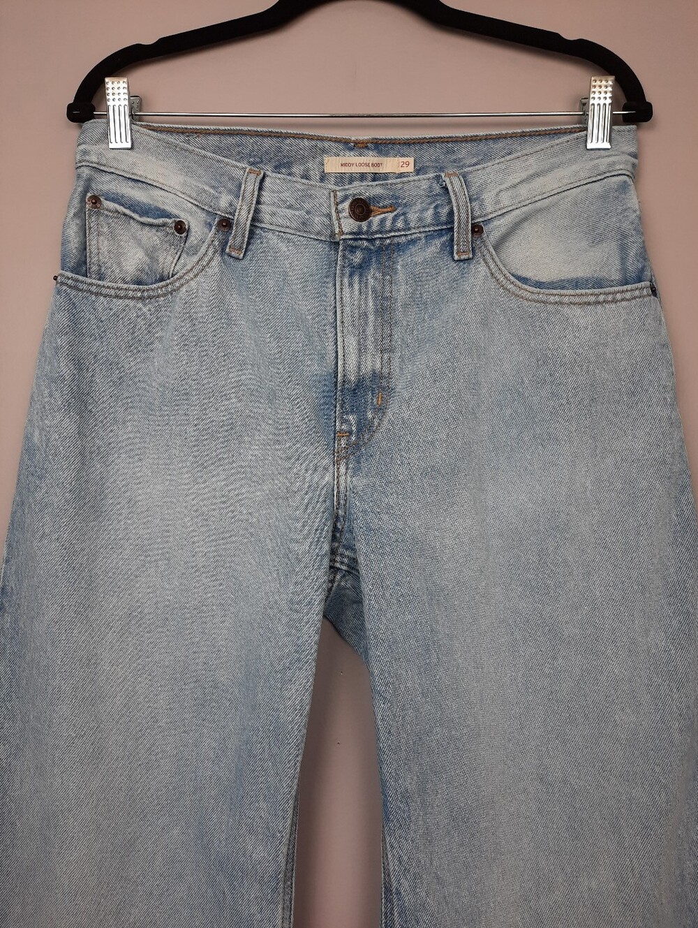 Levi's Middy Loose Boot Mid Rise Wide Leg Bootcut Jeans Easy Days Medium Wash 29 - Picture 3 of 14